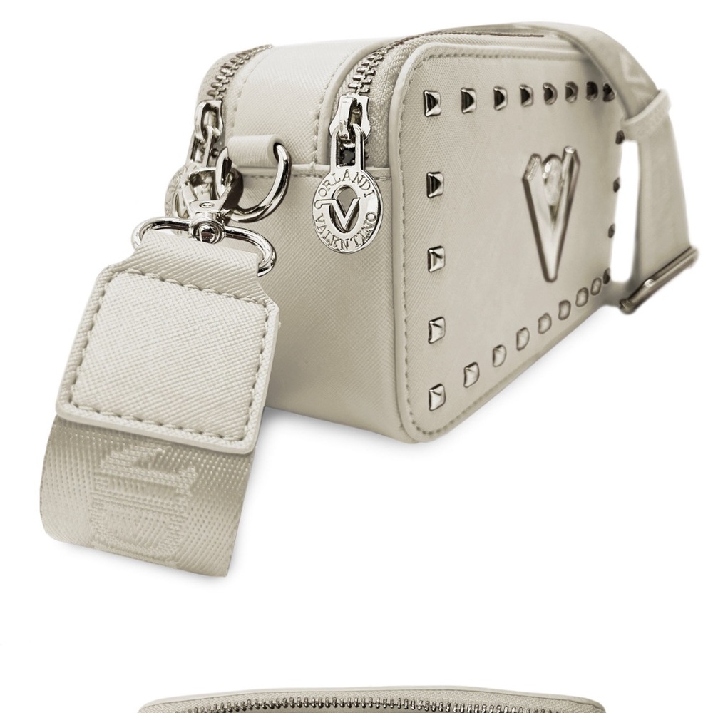 Elegant Cream Designer Women's Bag by Valentino Orlandi
